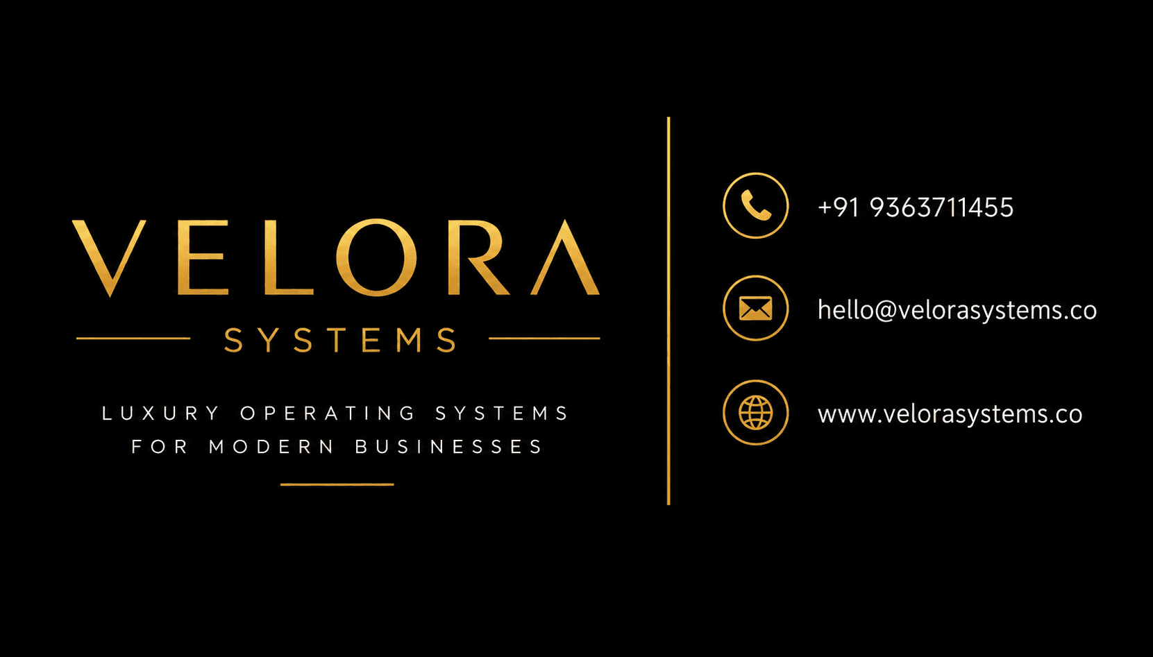 Velora Systems Business Card